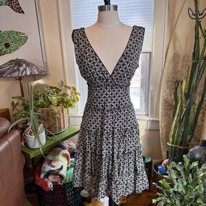 Studio M Floral Geometric Tiered Dress